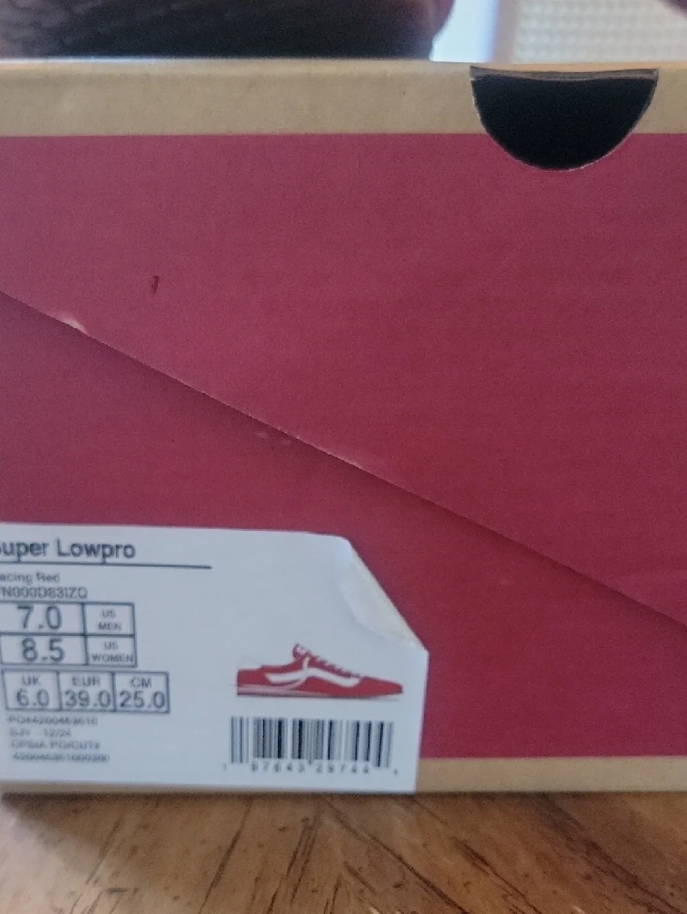 Vans Red and White Low-Top Sneakers - Picture 2 of 7